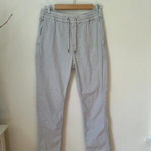 Faherty Pull-On Organic Cotton Pants - Sz M, light grey